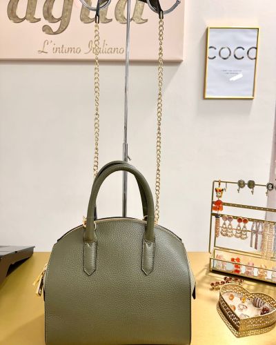 Borsa in pelle verde