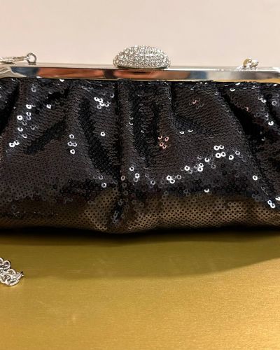 Pochette pailettes nero