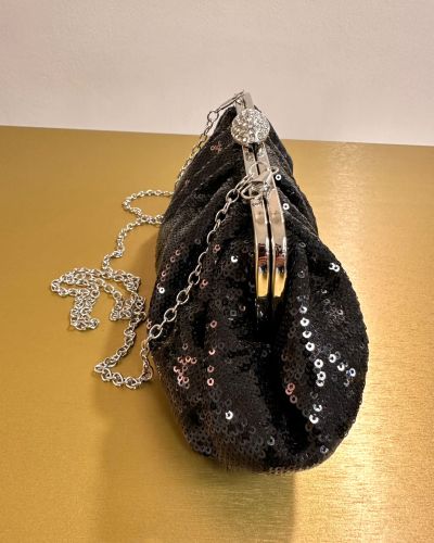 Pochette pailettes nero