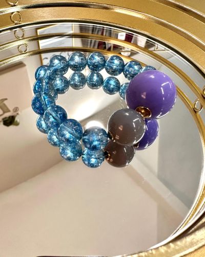 Bracciale  giada e argento – Giada quarzo paraiba light blue