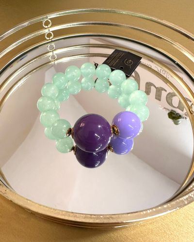 Bracciale  giada e argento – Giada cristal green